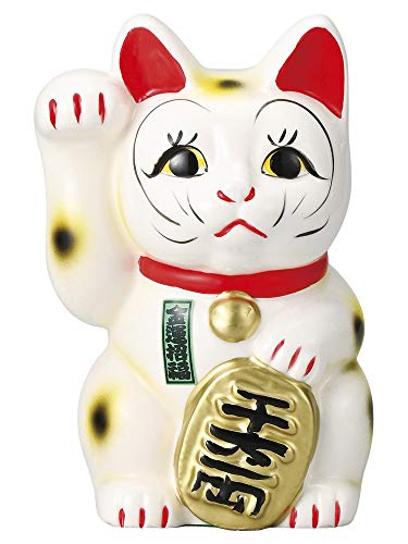 招き猫 白 2点セット lucky cat 金・白 2体セット（磁器・招き猫）オリジナル桐箱入り